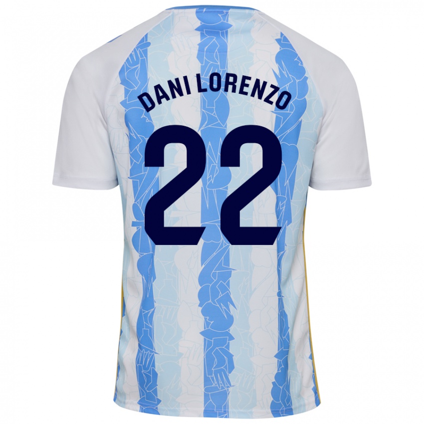 Børn Dani Lorenzo #22 Hvid Blå Hjemmebane Spillertrøjer 2024/25 Trøje T-Shirt