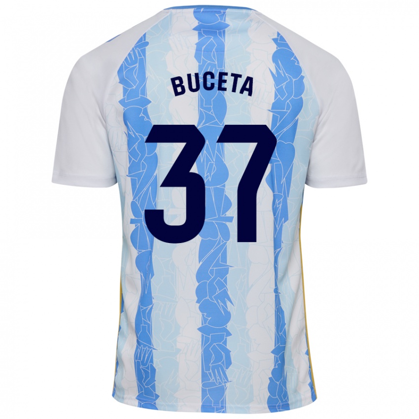 Børn Ana Buceta #37 Hvid Blå Hjemmebane Spillertrøjer 2024/25 Trøje T-Shirt