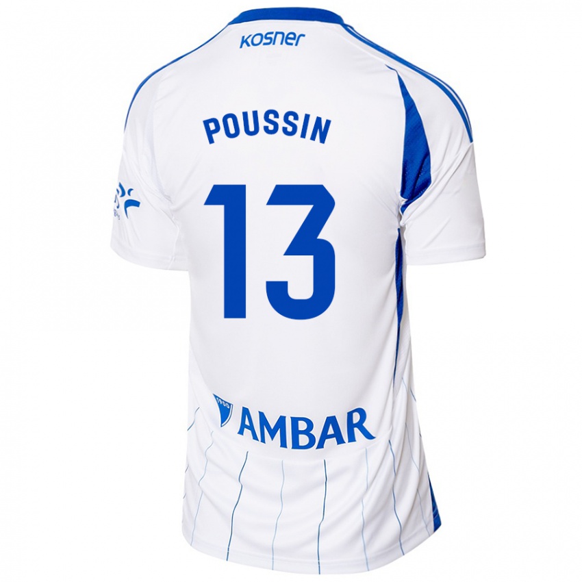 Børn Gaëtan Poussin #13 Rød Hvid Hjemmebane Spillertrøjer 2024/25 Trøje T-Shirt