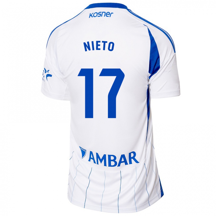 Børn Carlos Nieto #17 Rød Hvid Hjemmebane Spillertrøjer 2024/25 Trøje T-Shirt