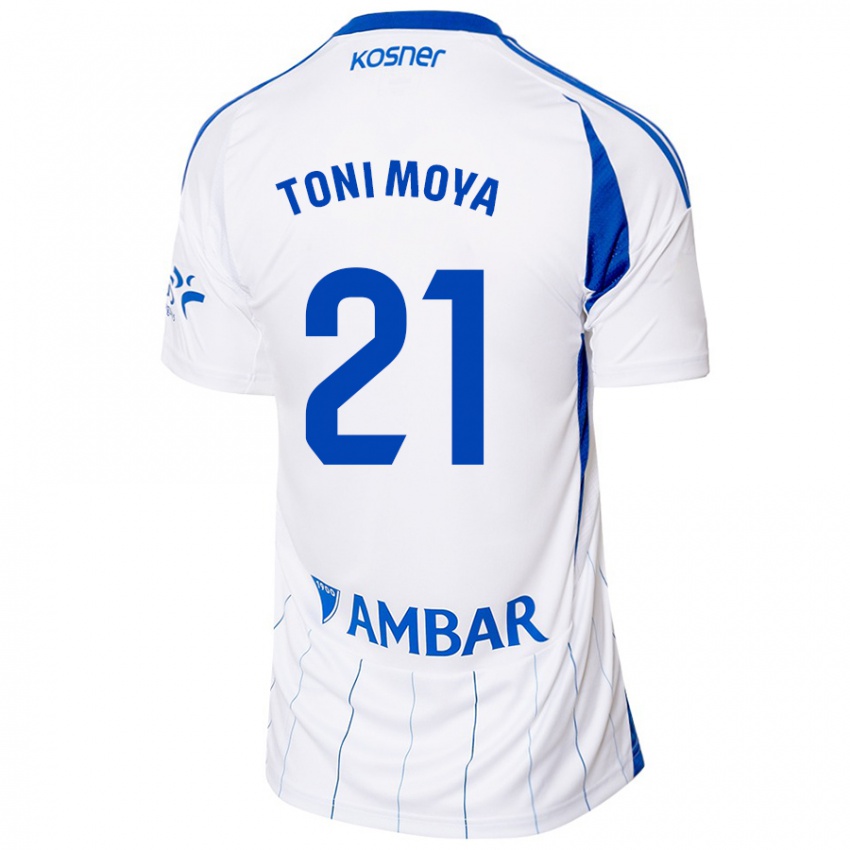 Børn Toni Moya #21 Rød Hvid Hjemmebane Spillertrøjer 2024/25 Trøje T-Shirt