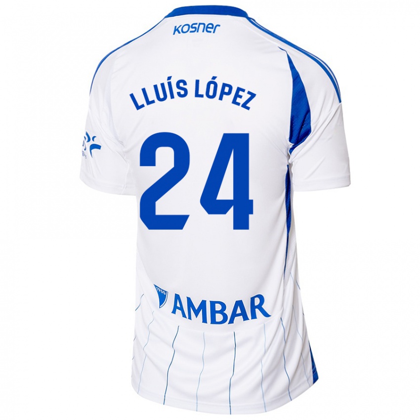 Børn Lluís López #24 Rød Hvid Hjemmebane Spillertrøjer 2024/25 Trøje T-Shirt