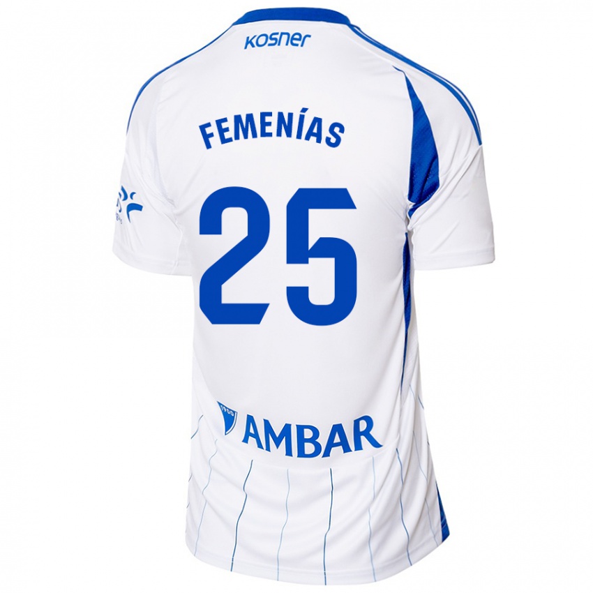 Børn Joan Femenías #25 Rød Hvid Hjemmebane Spillertrøjer 2024/25 Trøje T-Shirt