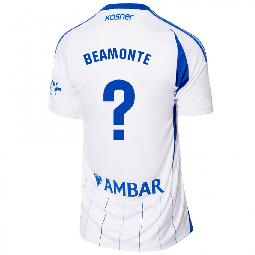 Børn Adrián Beamonte #0 Rød Hvid Hjemmebane Spillertrøjer 2024/25 Trøje T-Shirt