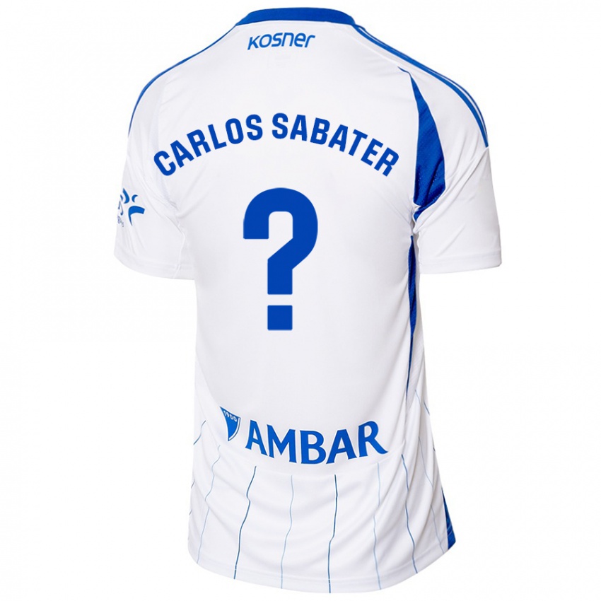 Børn Juan Carlos Sabater #0 Rød Hvid Hjemmebane Spillertrøjer 2024/25 Trøje T-Shirt