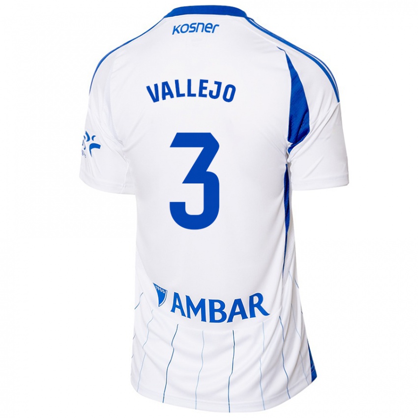 Børn Jaime Vallejo #3 Rød Hvid Hjemmebane Spillertrøjer 2024/25 Trøje T-Shirt