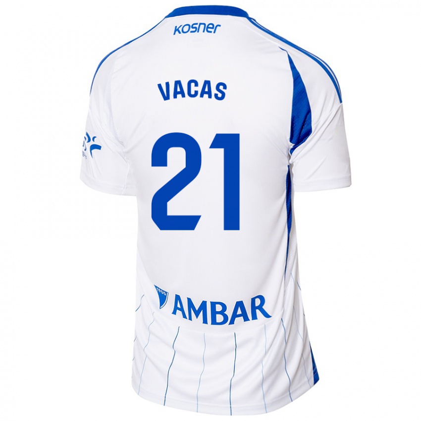 Børn Óscar Vacas #21 Rød Hvid Hjemmebane Spillertrøjer 2024/25 Trøje T-Shirt