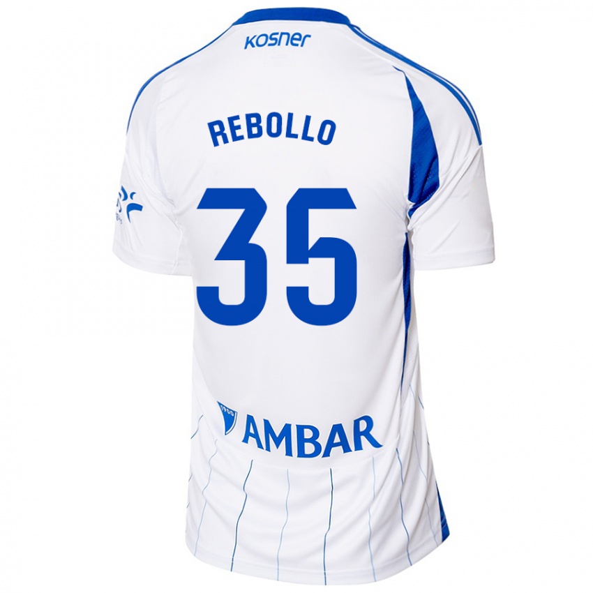 Børn Dani Rebollo #35 Rød Hvid Hjemmebane Spillertrøjer 2024/25 Trøje T-Shirt