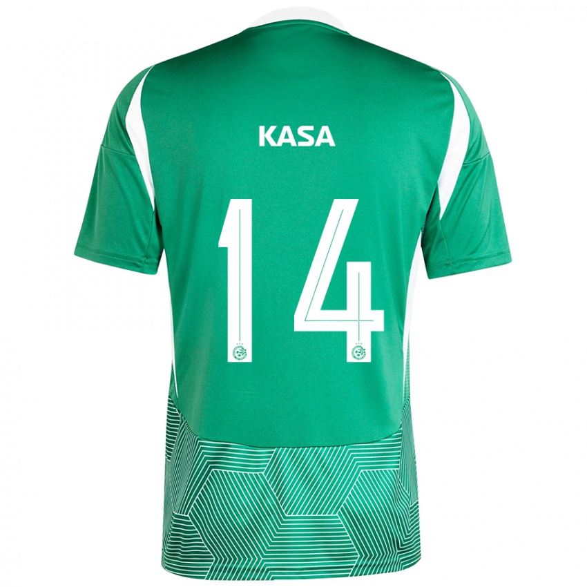 Børn Lior Kasa #14 Grøn Hvid Hjemmebane Spillertrøjer 2024/25 Trøje T-Shirt