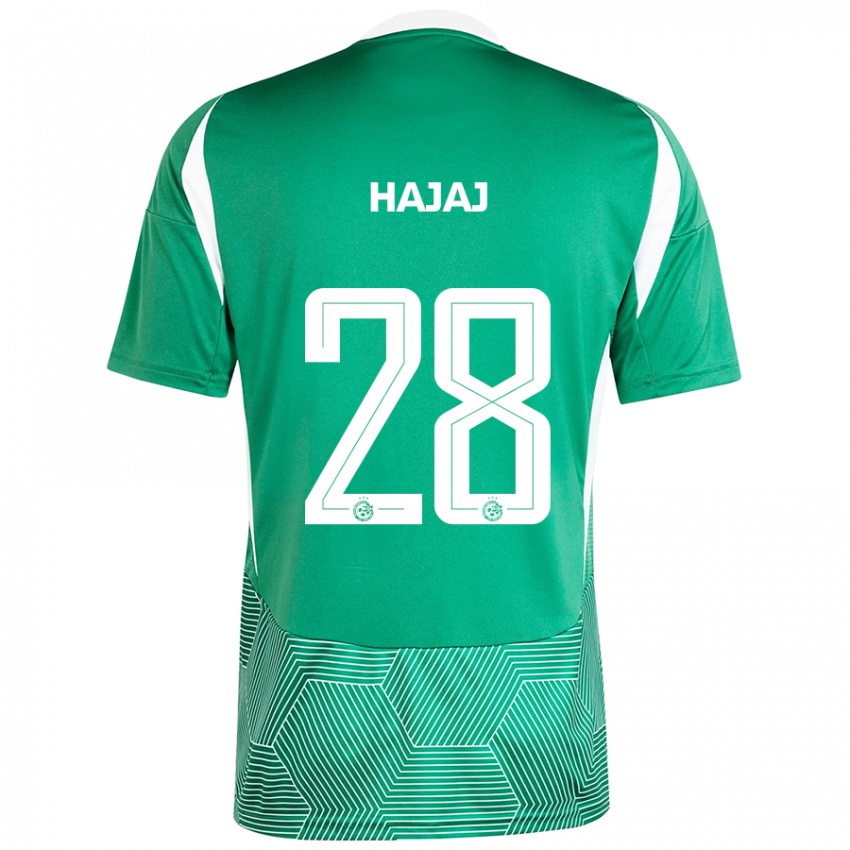 Børn Ilay Hajaj #28 Grøn Hvid Hjemmebane Spillertrøjer 2024/25 Trøje T-Shirt