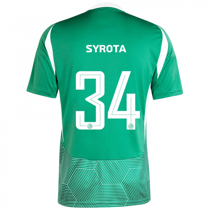 Børn Oleksandr Syrota #34 Grøn Hvid Hjemmebane Spillertrøjer 2024/25 Trøje T-Shirt