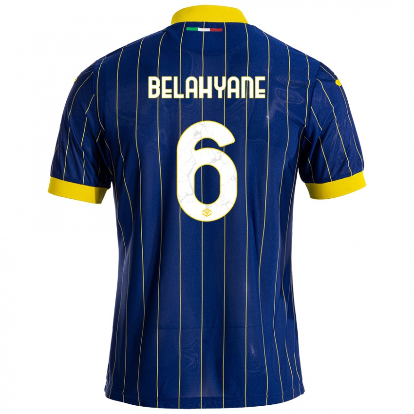 Børn Reda Belahyane #6 Blå Gul Hjemmebane Spillertrøjer 2024/25 Trøje T-Shirt