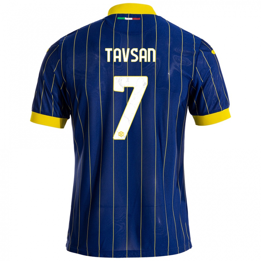 Børn Elayis Tavsan #7 Blå Gul Hjemmebane Spillertrøjer 2024/25 Trøje T-Shirt