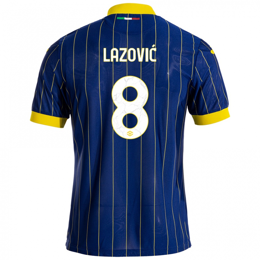 Børn Darko Lazović #8 Blå Gul Hjemmebane Spillertrøjer 2024/25 Trøje T-Shirt