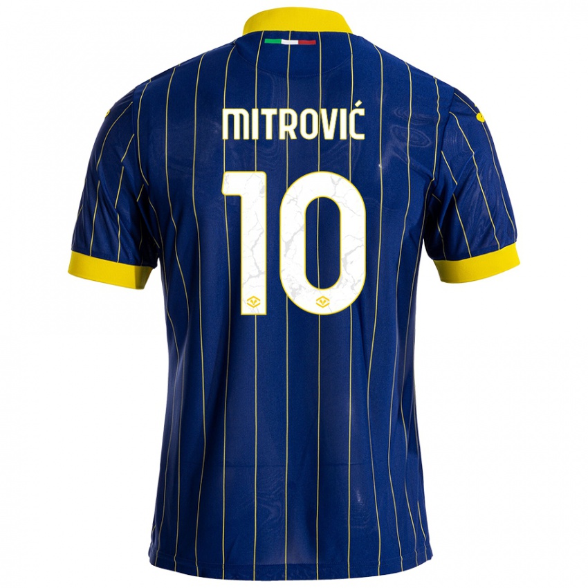 Børn Stefan Mitrović #10 Blå Gul Hjemmebane Spillertrøjer 2024/25 Trøje T-Shirt