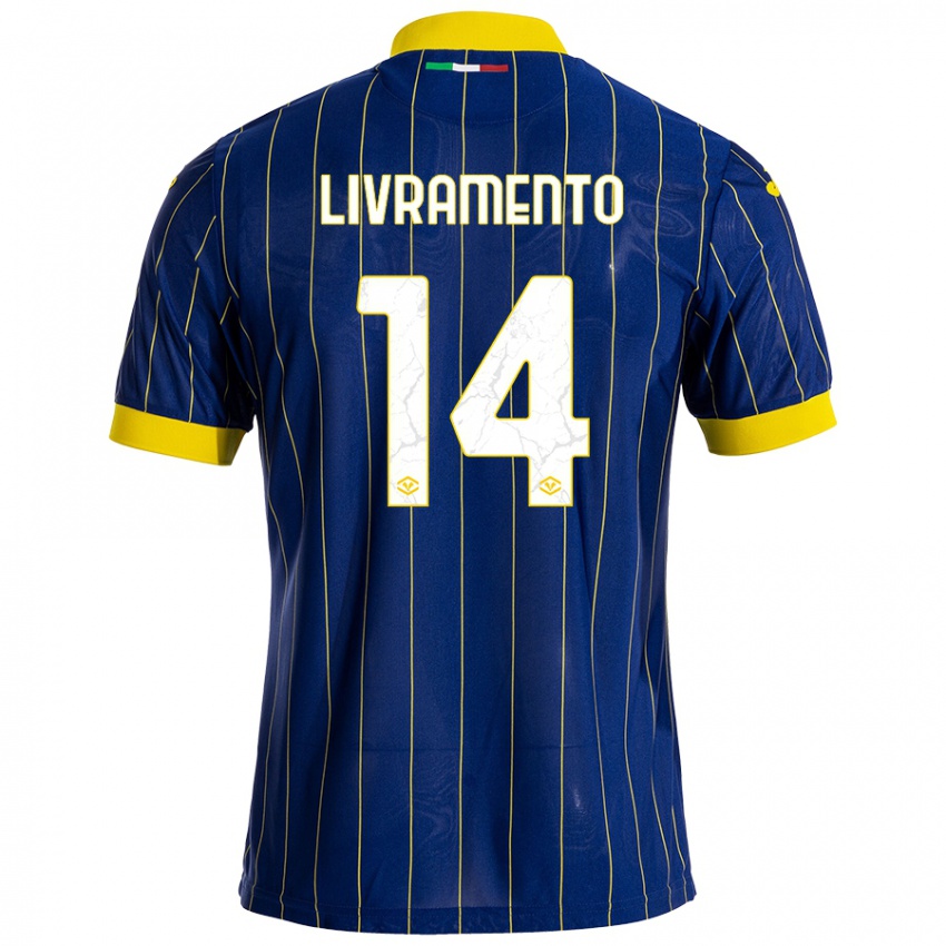 Børn Dailon Rocha Livramento #14 Blå Gul Hjemmebane Spillertrøjer 2024/25 Trøje T-Shirt