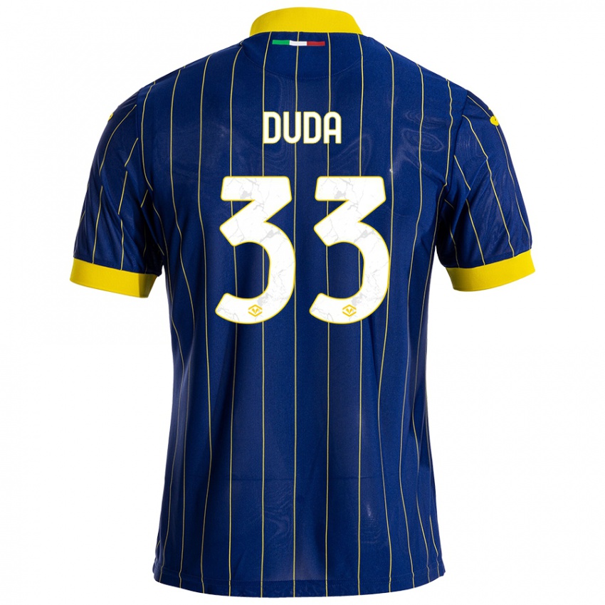 Børn Ondrej Duda #33 Blå Gul Hjemmebane Spillertrøjer 2024/25 Trøje T-Shirt