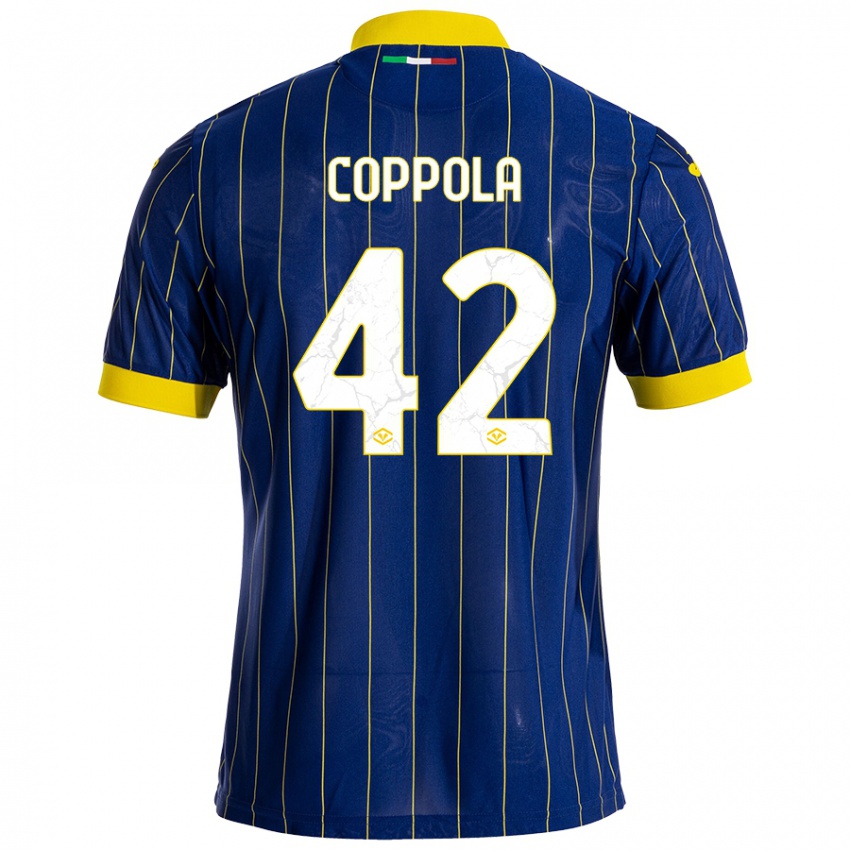 Børn Diego Coppola #42 Blå Gul Hjemmebane Spillertrøjer 2024/25 Trøje T-Shirt