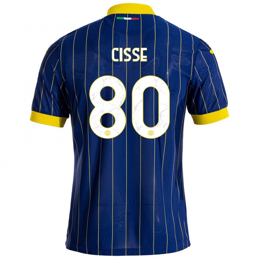 Børn Alphadjo Cissè #80 Blå Gul Hjemmebane Spillertrøjer 2024/25 Trøje T-Shirt