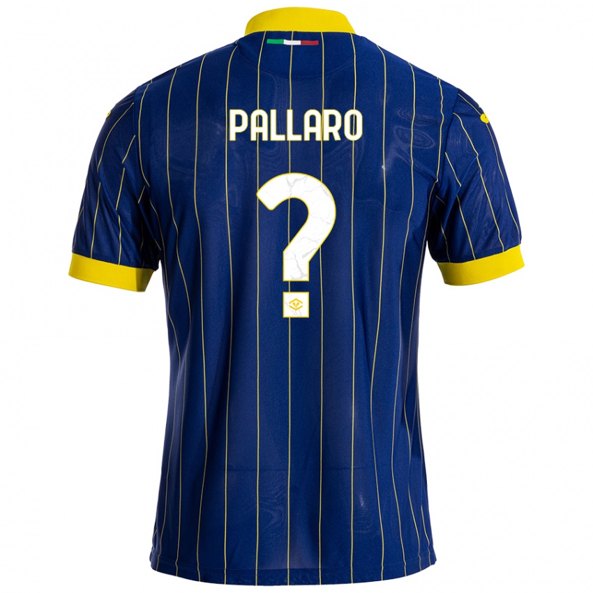 Børn Alessandro Pallaro #0 Blå Gul Hjemmebane Spillertrøjer 2024/25 Trøje T-Shirt