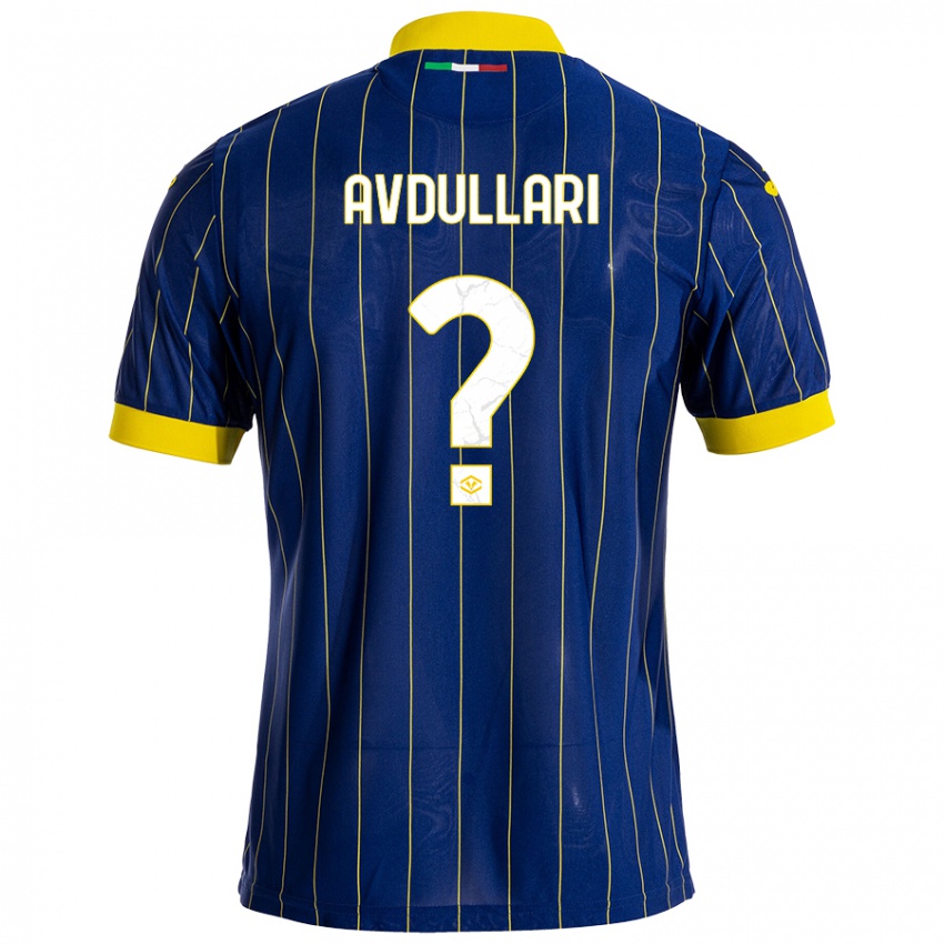 Børn Davide Avdullari #0 Blå Gul Hjemmebane Spillertrøjer 2024/25 Trøje T-Shirt