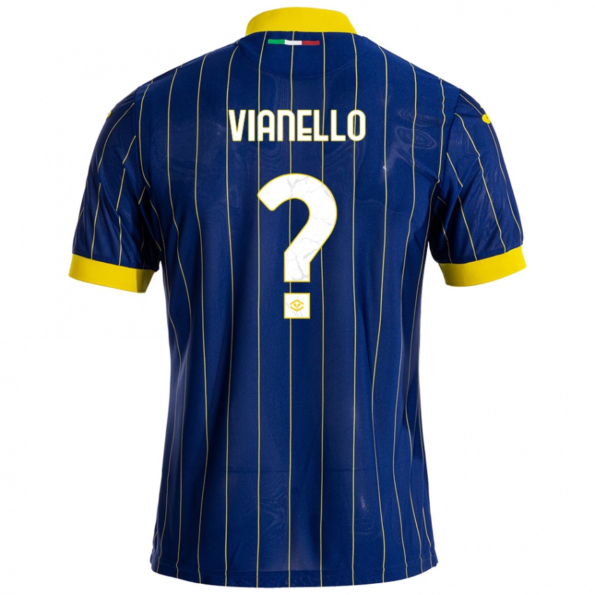 Børn Diego Vianello #0 Blå Gul Hjemmebane Spillertrøjer 2024/25 Trøje T-Shirt