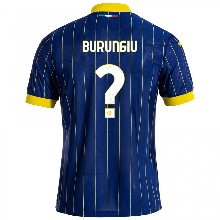 Børn Luca Burungiu #0 Blå Gul Hjemmebane Spillertrøjer 2024/25 Trøje T-Shirt