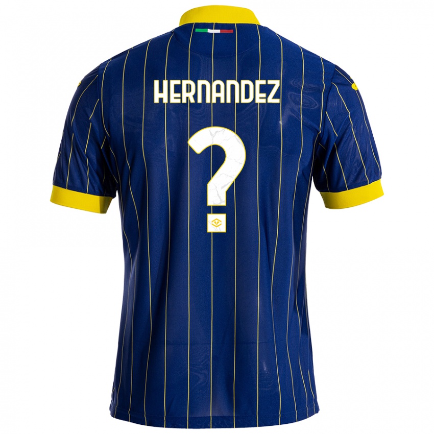 Børn Joaquin Hernandez #0 Blå Gul Hjemmebane Spillertrøjer 2024/25 Trøje T-Shirt