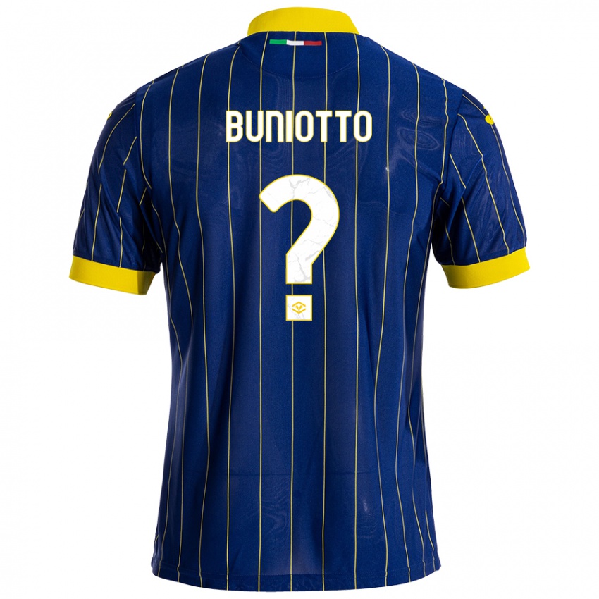 Børn Mattia Buniotto #0 Blå Gul Hjemmebane Spillertrøjer 2024/25 Trøje T-Shirt