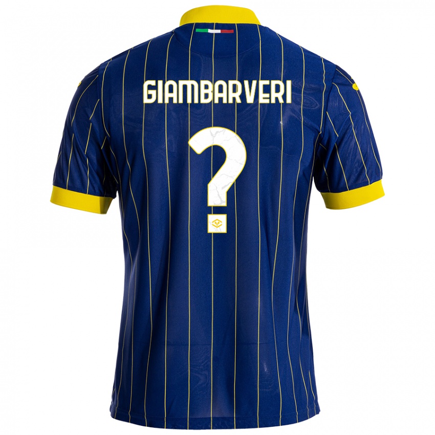 Børn Mattia Giambarveri #0 Blå Gul Hjemmebane Spillertrøjer 2024/25 Trøje T-Shirt