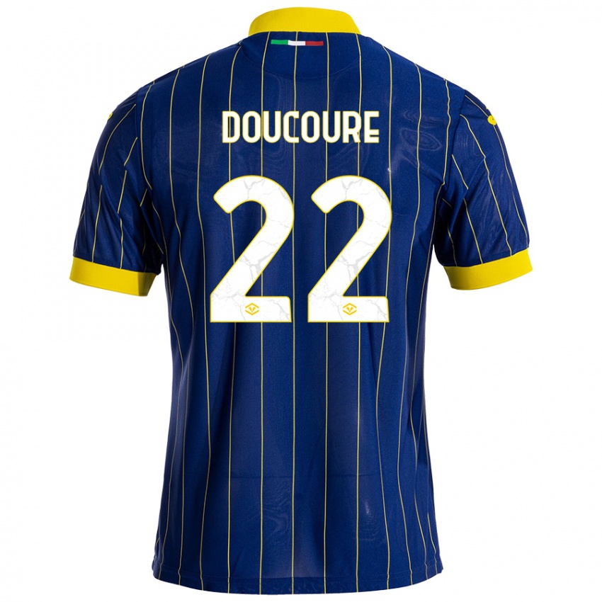 Børn Mamedi Doucouré #22 Blå Gul Hjemmebane Spillertrøjer 2024/25 Trøje T-Shirt