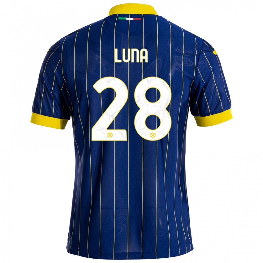 Børn Agustín Luna #28 Blå Gul Hjemmebane Spillertrøjer 2024/25 Trøje T-Shirt