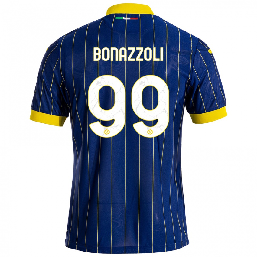 Børn Federico Bonazzoli #99 Blå Gul Hjemmebane Spillertrøjer 2024/25 Trøje T-Shirt