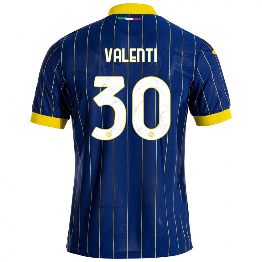 Børn Francesco Valenti #30 Blå Gul Hjemmebane Spillertrøjer 2024/25 Trøje T-Shirt