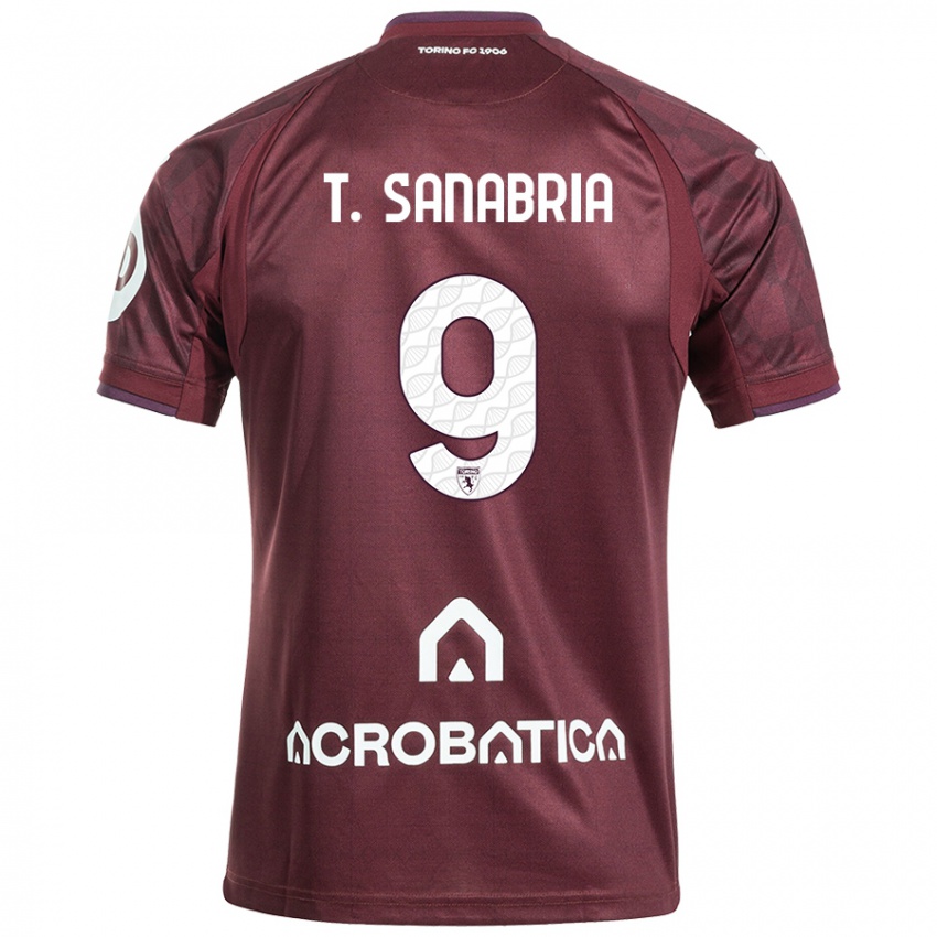 Børn Antonio Sanabria #9 Rødbrun Hvid Hjemmebane Spillertrøjer 2024/25 Trøje T-Shirt