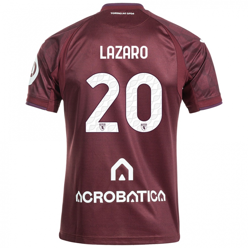 Børn Valentino Lazaro #20 Rødbrun Hvid Hjemmebane Spillertrøjer 2024/25 Trøje T-Shirt