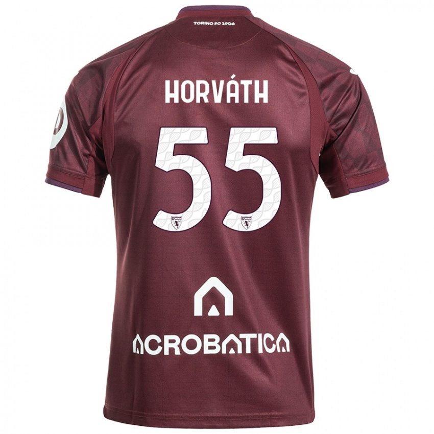 Børn Krisztofer Horváth #55 Rødbrun Hvid Hjemmebane Spillertrøjer 2024/25 Trøje T-Shirt