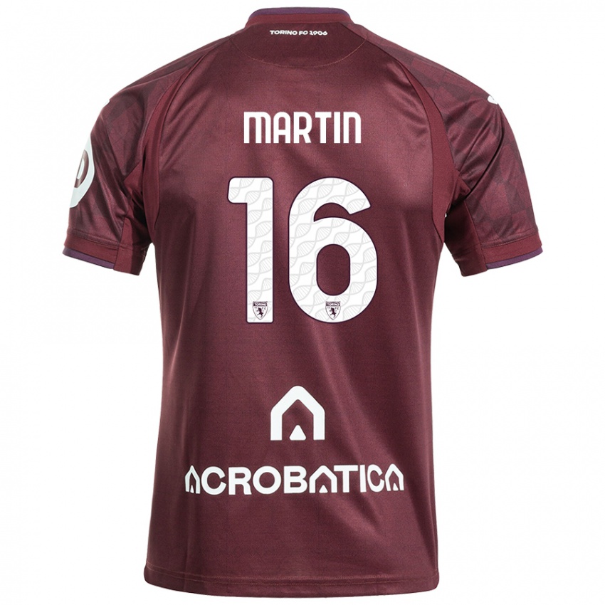 Børn Francesca Martin #16 Rødbrun Hvid Hjemmebane Spillertrøjer 2024/25 Trøje T-Shirt