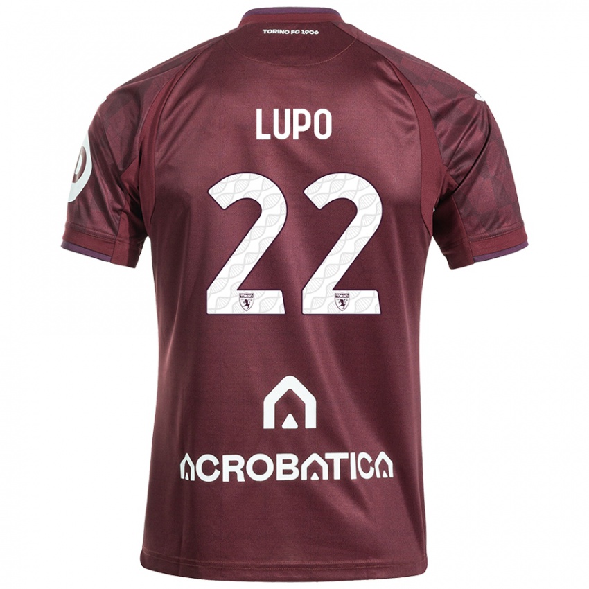 Børn Enrica Lupo #22 Rødbrun Hvid Hjemmebane Spillertrøjer 2024/25 Trøje T-Shirt