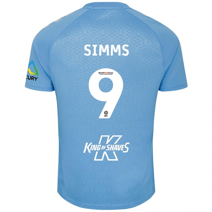 Børn Ellis Simms #9 Blå Hvid Hjemmebane Spillertrøjer 2024/25 Trøje T-Shirt