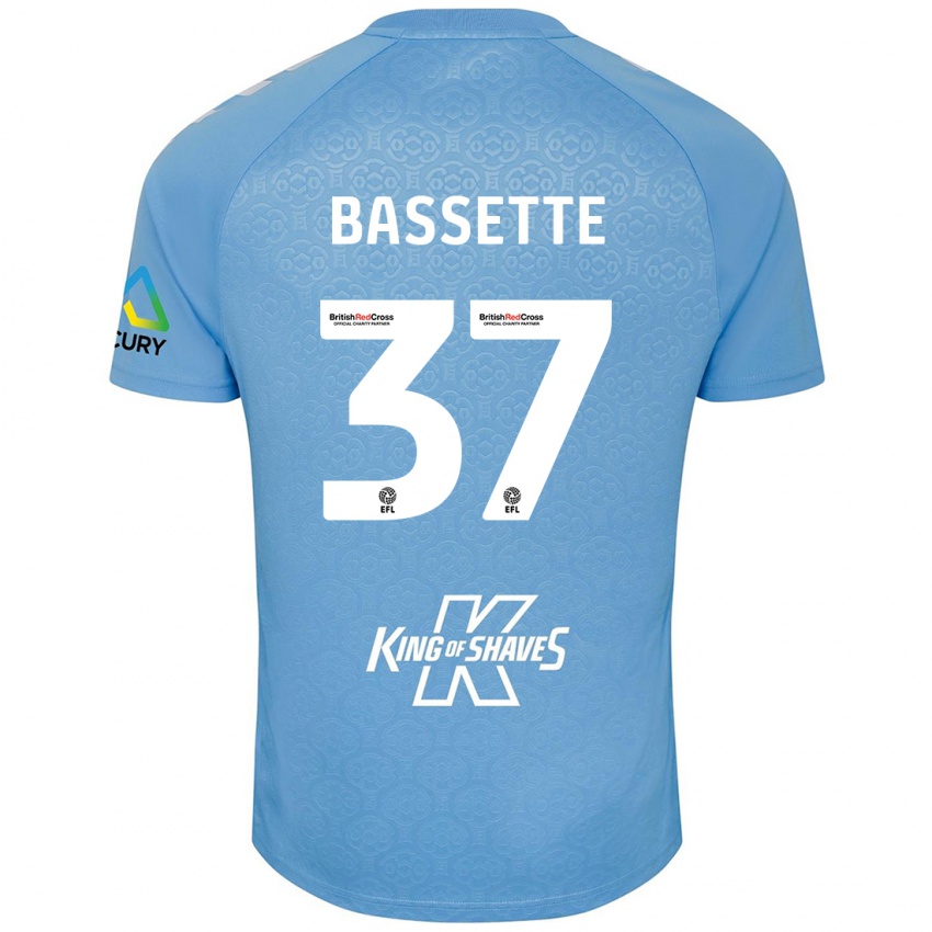 Børn Norman Bassette #37 Blå Hvid Hjemmebane Spillertrøjer 2024/25 Trøje T-Shirt