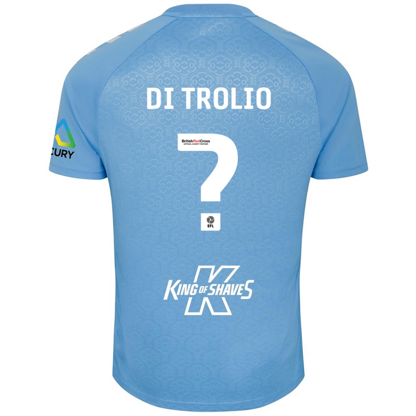 Børn Riccardo Di Trolio #0 Blå Hvid Hjemmebane Spillertrøjer 2024/25 Trøje T-Shirt