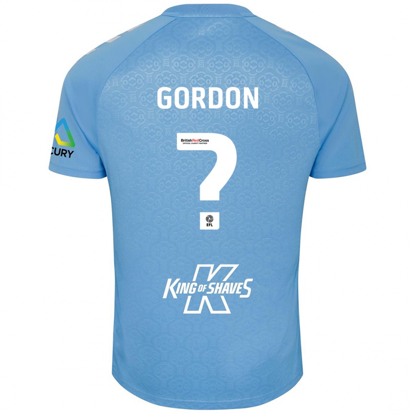 Børn Joshua Gordon #0 Blå Hvid Hjemmebane Spillertrøjer 2024/25 Trøje T-Shirt