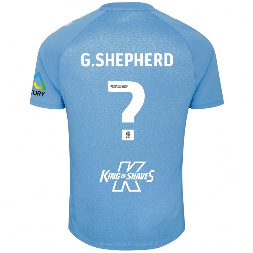 Børn George Shepherd #0 Blå Hvid Hjemmebane Spillertrøjer 2024/25 Trøje T-Shirt