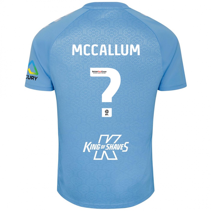 Børn Joseph Mccallum #0 Blå Hvid Hjemmebane Spillertrøjer 2024/25 Trøje T-Shirt