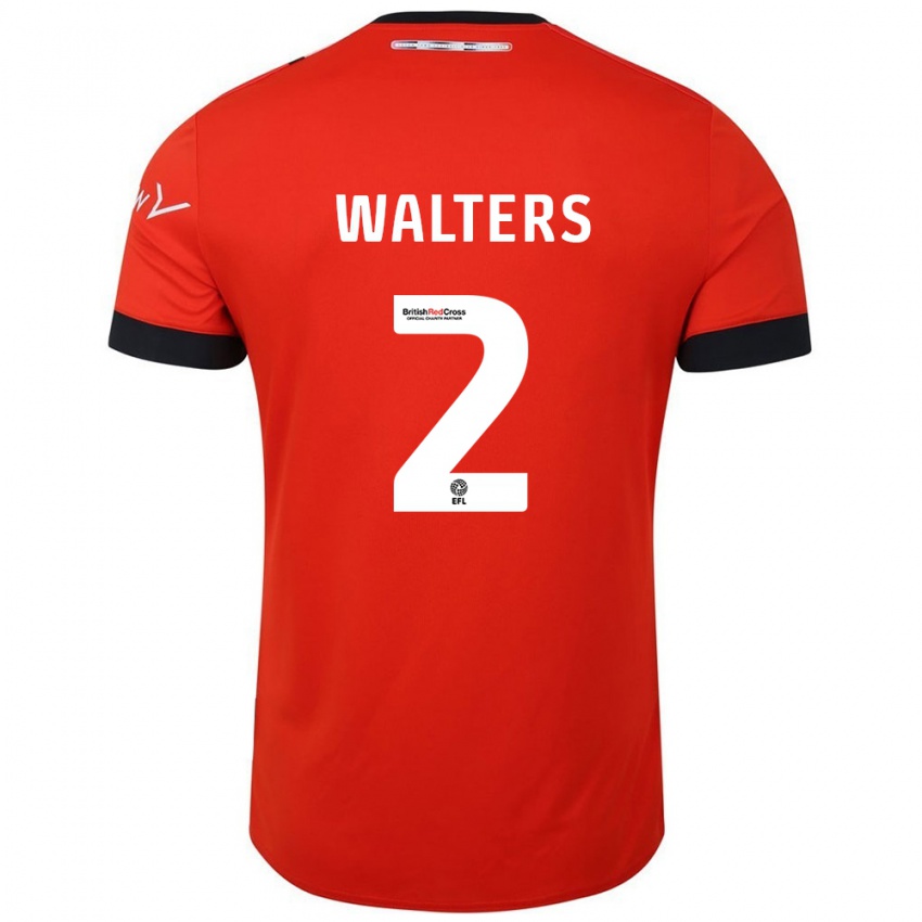 Børn Reuell Walters #2 Orange Sort Hjemmebane Spillertrøjer 2024/25 Trøje T-Shirt