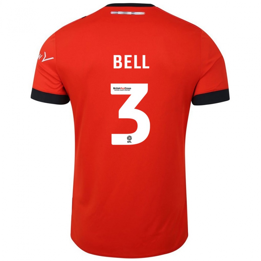 Børn Amari'i Bell #3 Orange Sort Hjemmebane Spillertrøjer 2024/25 Trøje T-Shirt