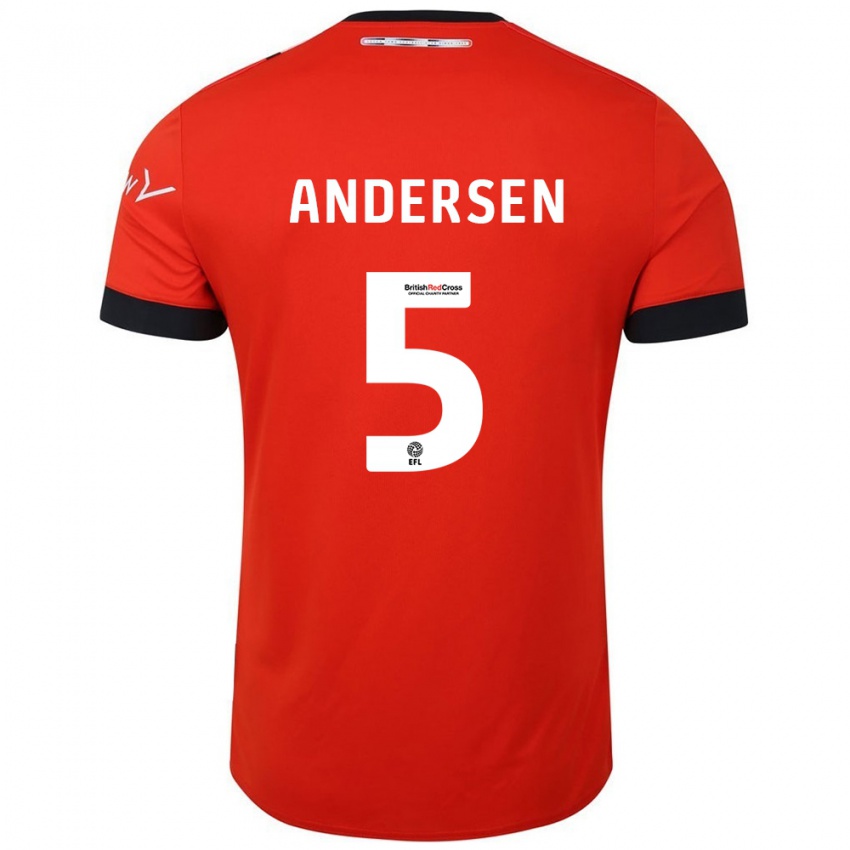 Børn Mads Andersen #5 Orange Sort Hjemmebane Spillertrøjer 2024/25 Trøje T-Shirt