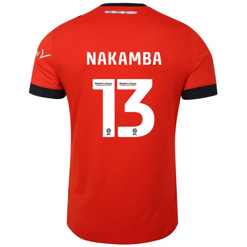 Børn Marvelous Nakamba #13 Orange Sort Hjemmebane Spillertrøjer 2024/25 Trøje T-Shirt