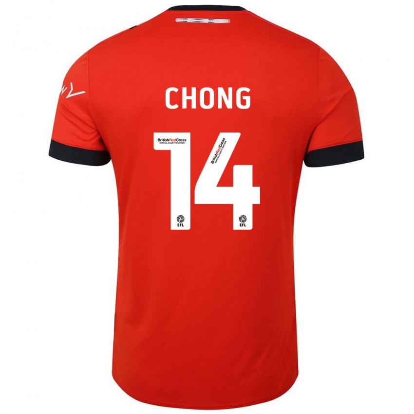 Børn Tahith Chong #14 Orange Sort Hjemmebane Spillertrøjer 2024/25 Trøje T-Shirt